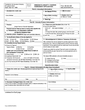 Presidential Life Immediate Annuity Application