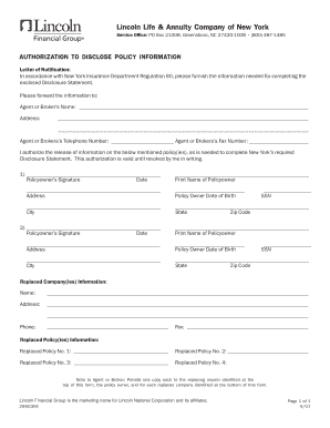New York Insurance Disclosure Statement