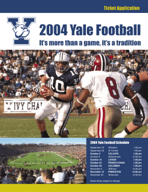 2004 Yale Football Ticket Application