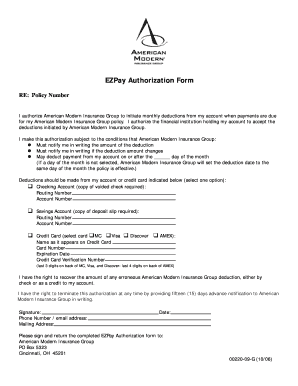 EZPay Authorization Form
