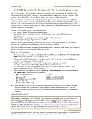 Palmetto GBA EDI Enrollment Agreement