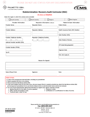 Recovery Audit Contractor Redetermination Form