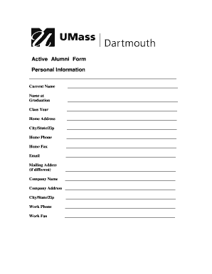 UMD Alumni Association Form