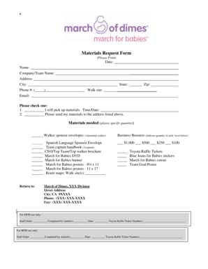 Materials Request Form