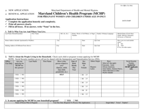 Maryland Children's Health Program Application
