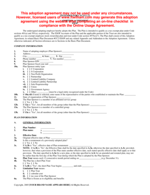 ESOP Adoption Agreement