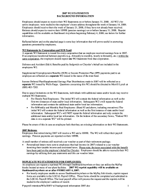 2007 W2 Statements