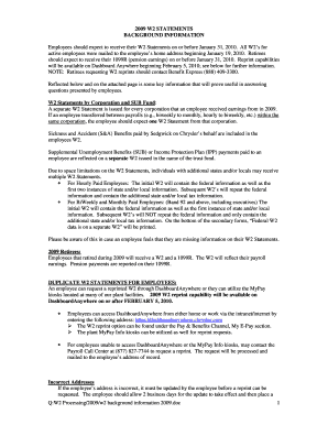 2009 W2 Statements