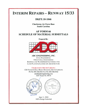 Schedule of Material Submittals