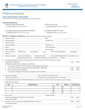 Child Care Product Application
