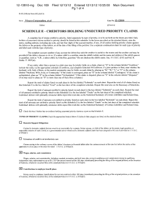 Schedule E - Creditors Holding Unsecured Priority Claims