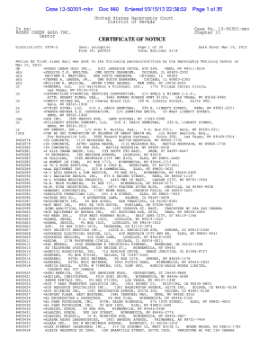 bnc certificate of mailing meaning