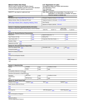 Material Safety Data Sheet