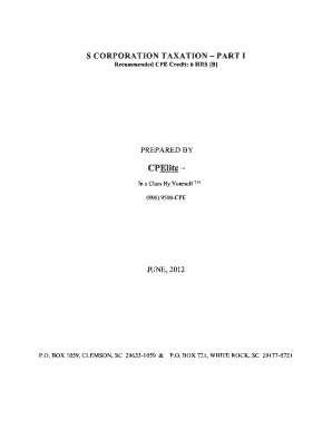 S Corporation Taxation Course Quiz