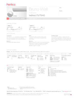 Bruno Wall Lighting Specifications