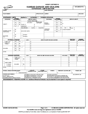 Kansas Garage Insurance Application