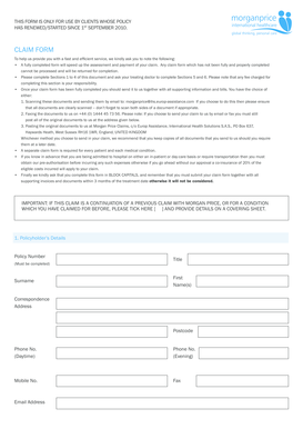 Health Insurance Claim Form