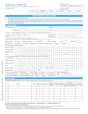 bajaj allianz sankat mochan proposal form