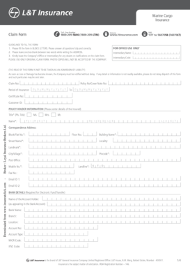 Marine Cargo Insurance Claim Form