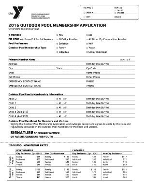 Outdoor Pool Membership Application 2016 - greatervalleyymca