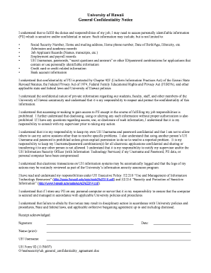 University of Hawaii General Confidentiality Notice