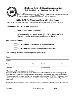 OREA Membership Application Form