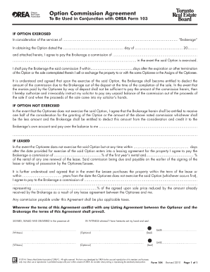 Option Commission Agreement Toronto