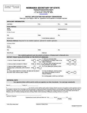 Nebraska Notary Public Initial Application