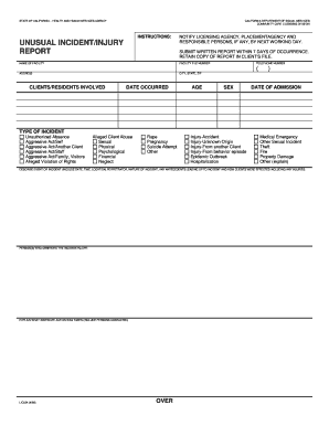 California Incident Report Form