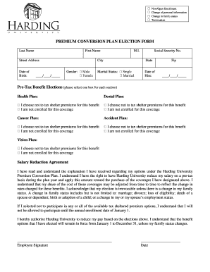 Premium Conversion Plan Election Form