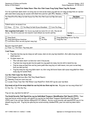 Wisconsin Child Support Services Application