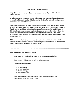 STUDENT INCOME FORM Why should you complete the student - stlawrenceparish