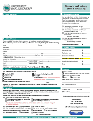 AAV Membership Renewal Form