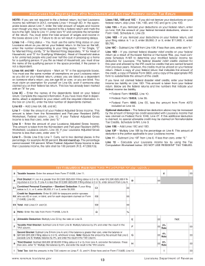 2012 Louisiana Nonresident and Part-Year Resident Income Tax Return