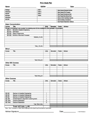 Ph.D. Study Plan Form