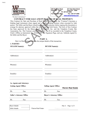 New York Real Estate Purchase Agreement