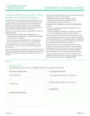 UK Vehicle Notification Form