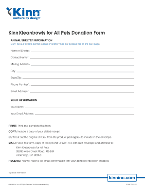 Kinn Kleanbowl Donation Form