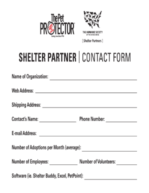 Shelter Partner Contact Form