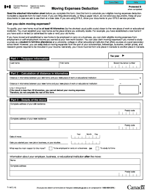 Canada Moving Expenses Form T1-M