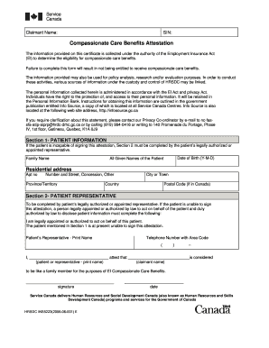 Compassionate Care Benefits Attestation Form