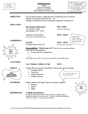 Student Resume Template