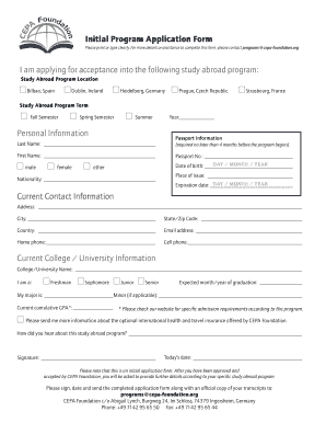 Study Abroad Program Application Form