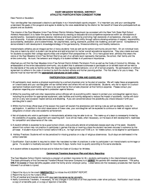 East Meadow School District Athletic Participation Consent Form