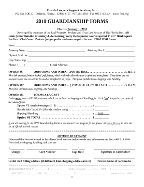 2010 Florida Guardianship Forms
