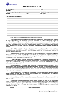 Buyer's Request Form