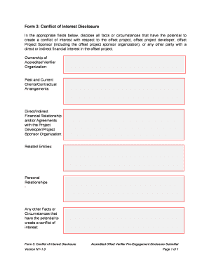 Conflict of Interest Disclosure Form