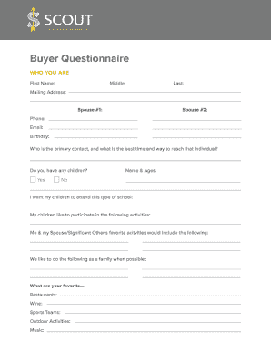 Buyer Questionnaire