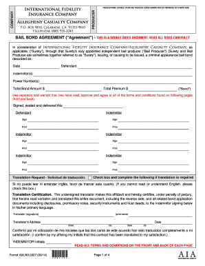 Bail Bond Agreement