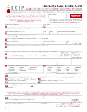 Confidential School Accident Report